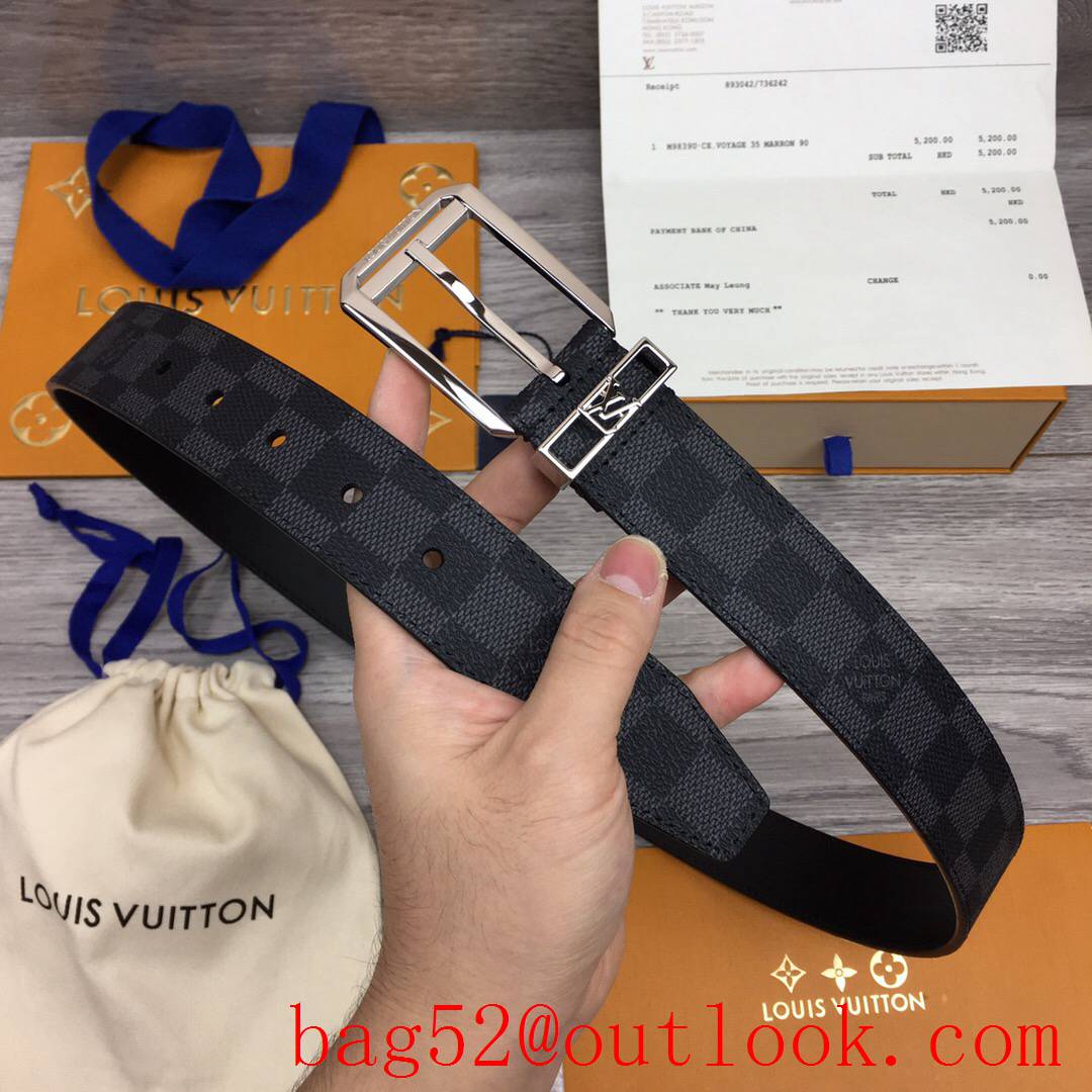 lv Louis Vuitton 35mm new pin buckle leather belt 5 colors