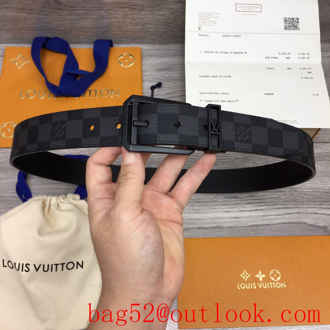 lv Louis Vuitton 35mm new pin buckle leather belt 5 colors