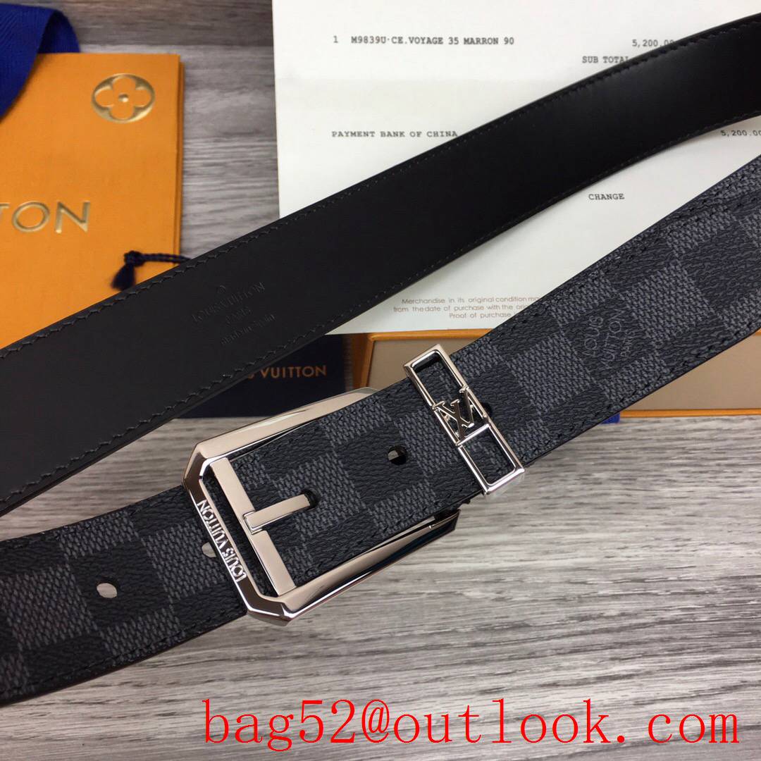 lv Louis Vuitton 35mm new pin buckle leather belt 5 colors