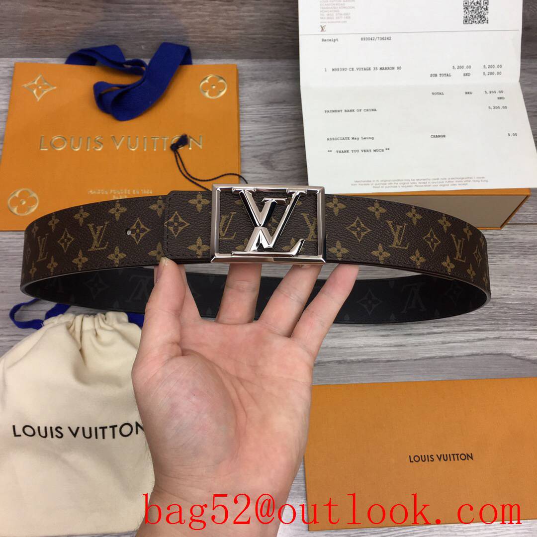 lv Louis Vuitton 40mm monogram frame initiales buckle belt 3 colors