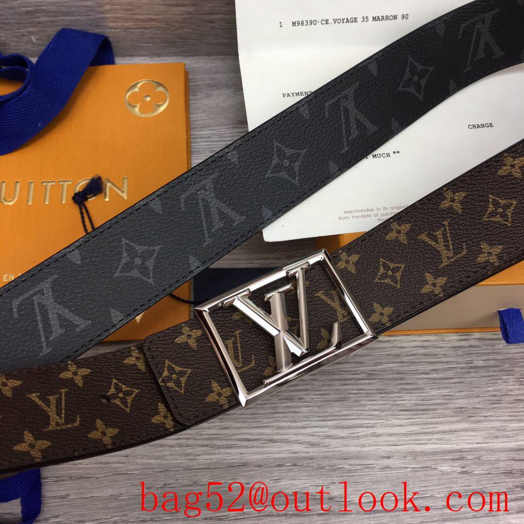 lv Louis Vuitton 40mm monogram frame initiales buckle belt 3 colors