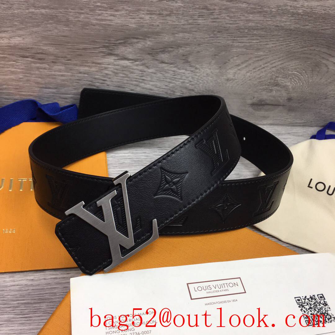 lv Louis Vuitton 40mm black Embossing leather belt M0032 4 colors