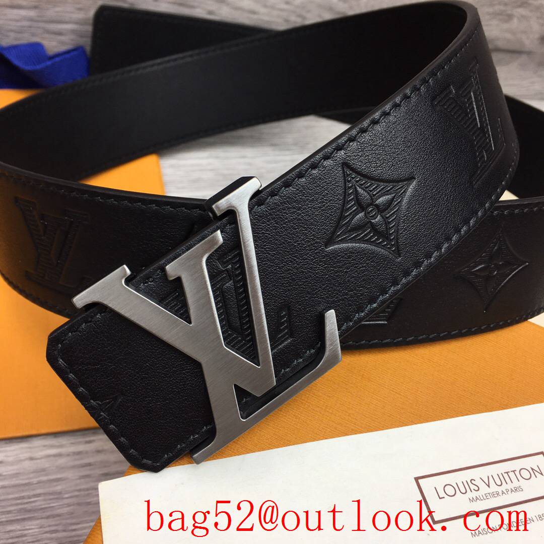 lv Louis Vuitton 40mm black Embossing leather belt M0032 4 colors