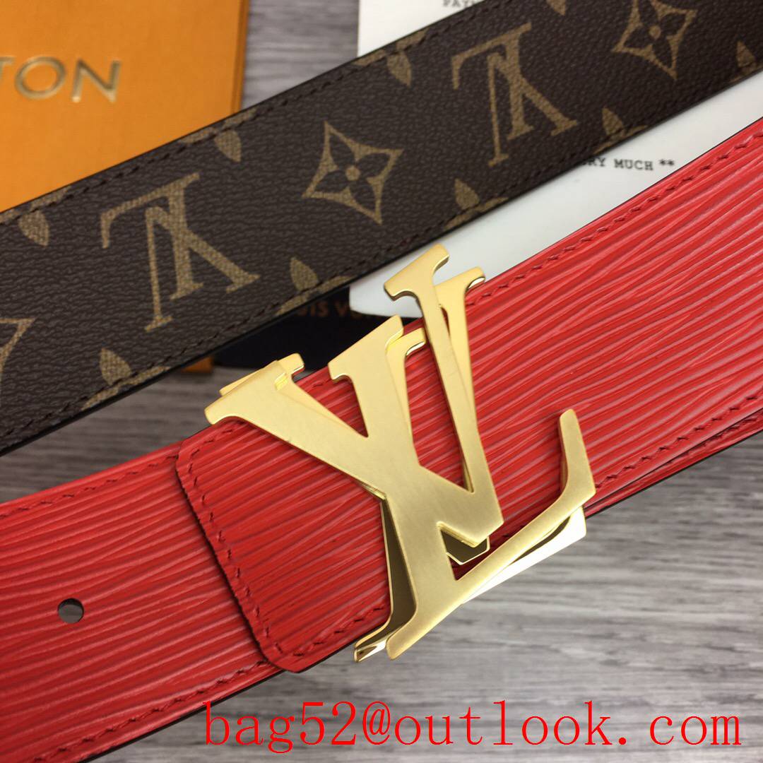 lv Louis Vuitton 40mm monogram leather shake buckle belt 2 colors