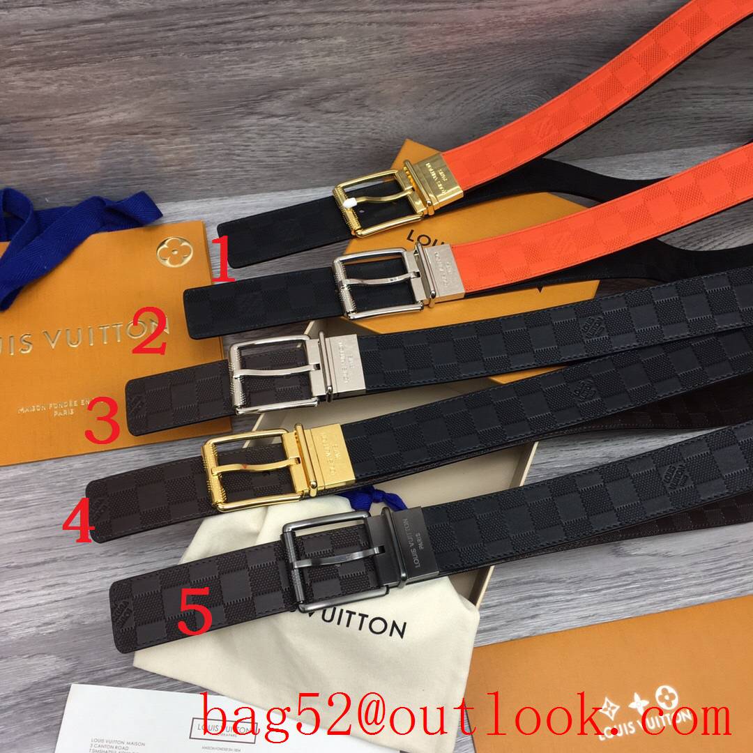 lv Louis Vuitton 40mm damier leather pin buckle reversible belt 5 colors