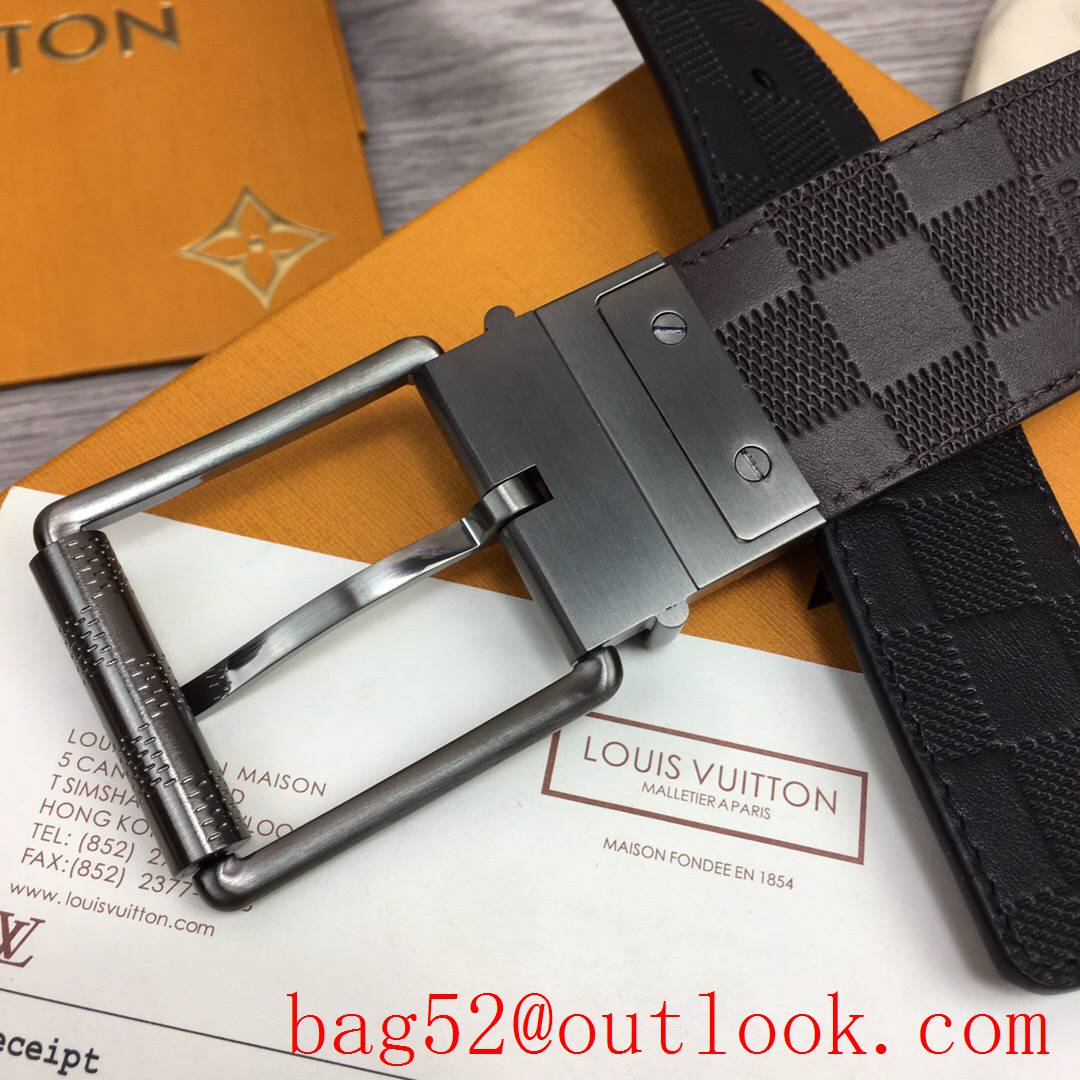 lv Louis Vuitton 40mm damier leather pin buckle reversible belt 5 colors