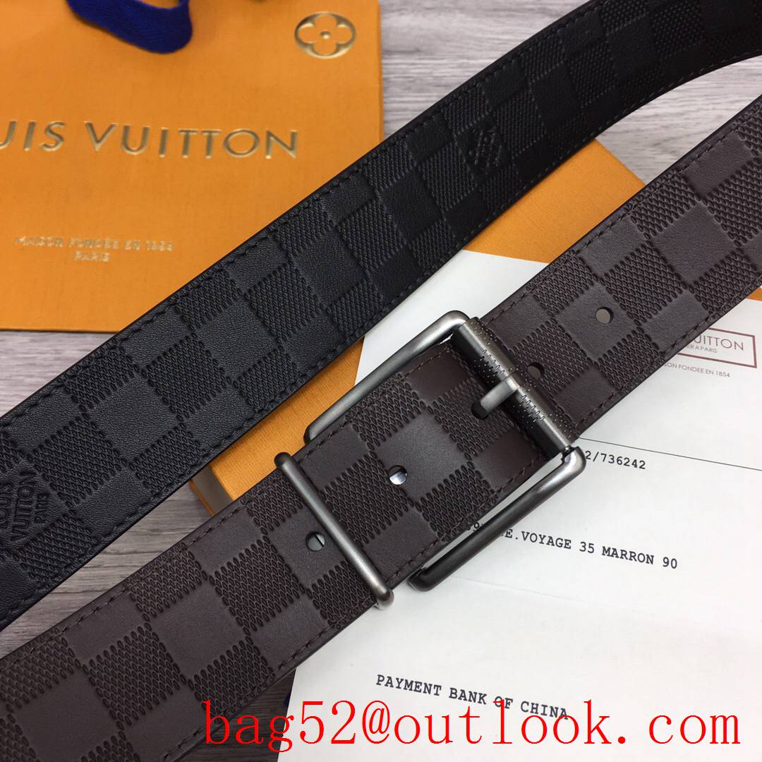 lv Louis Vuitton 40mm damier leather pin buckle reversible belt 5 colors