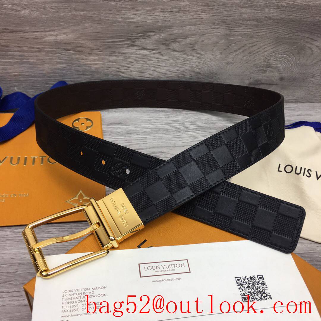 lv Louis Vuitton 40mm damier leather pin buckle reversible belt 5 colors