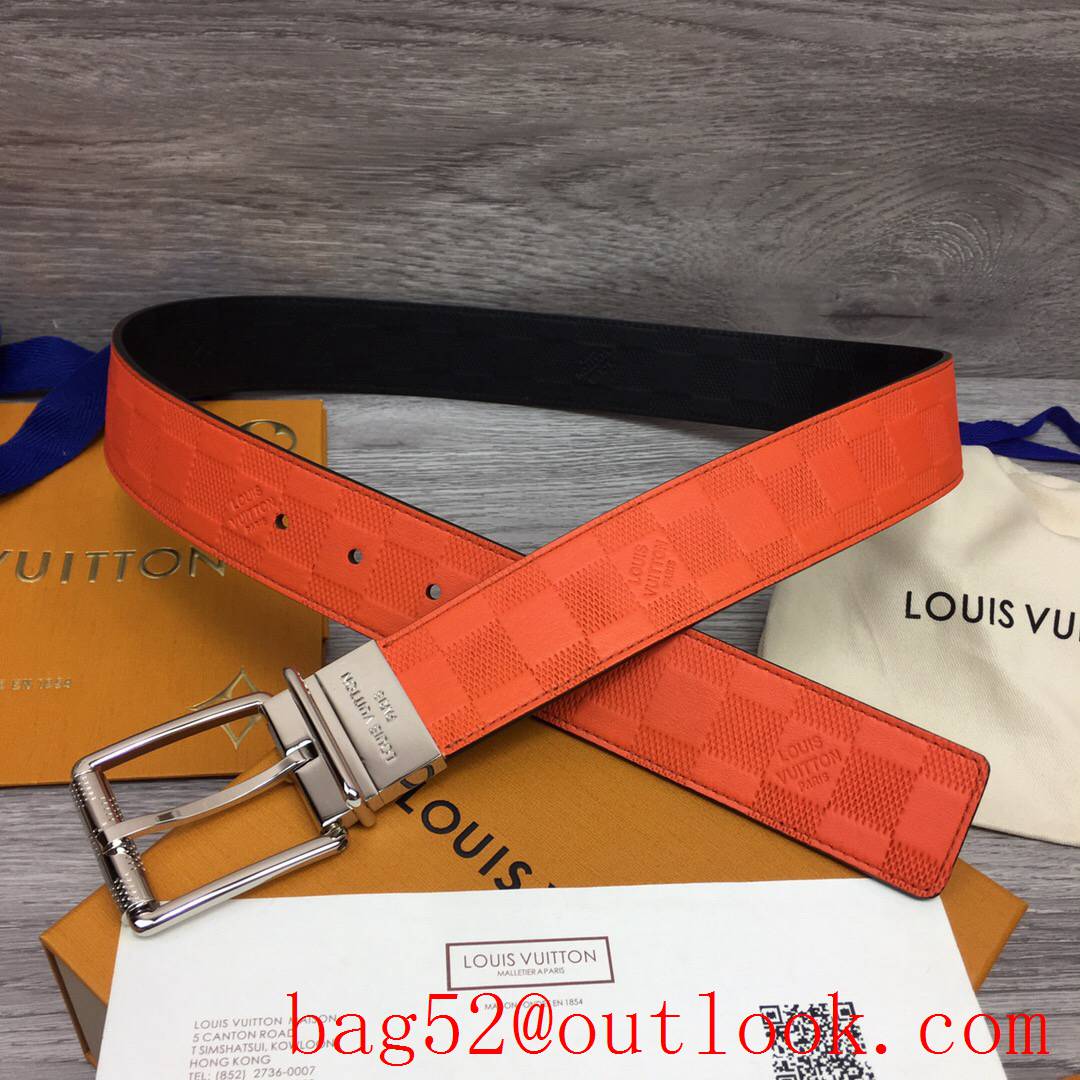 lv Louis Vuitton 40mm damier leather pin buckle reversible belt 5 colors