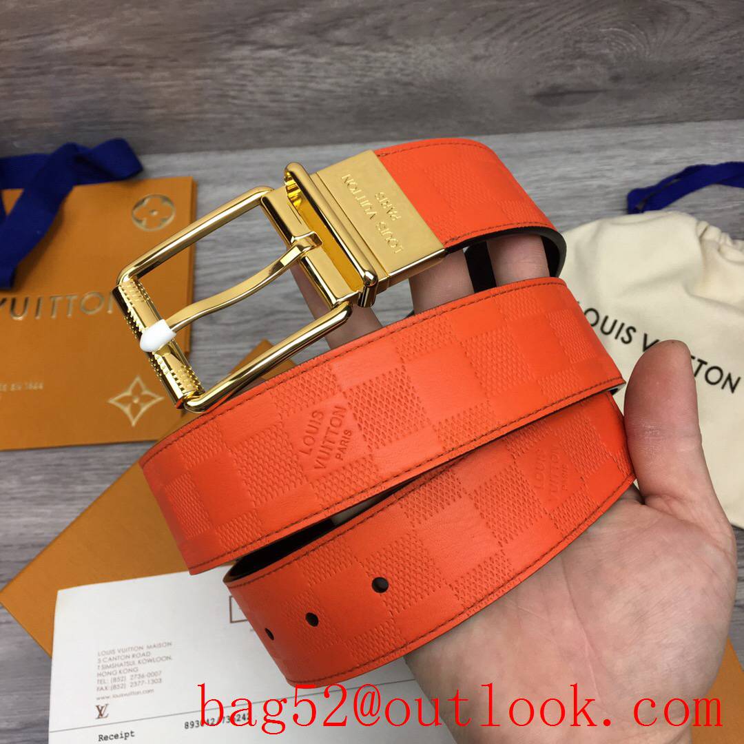 lv Louis Vuitton 40mm damier leather pin buckle reversible belt 5 colors