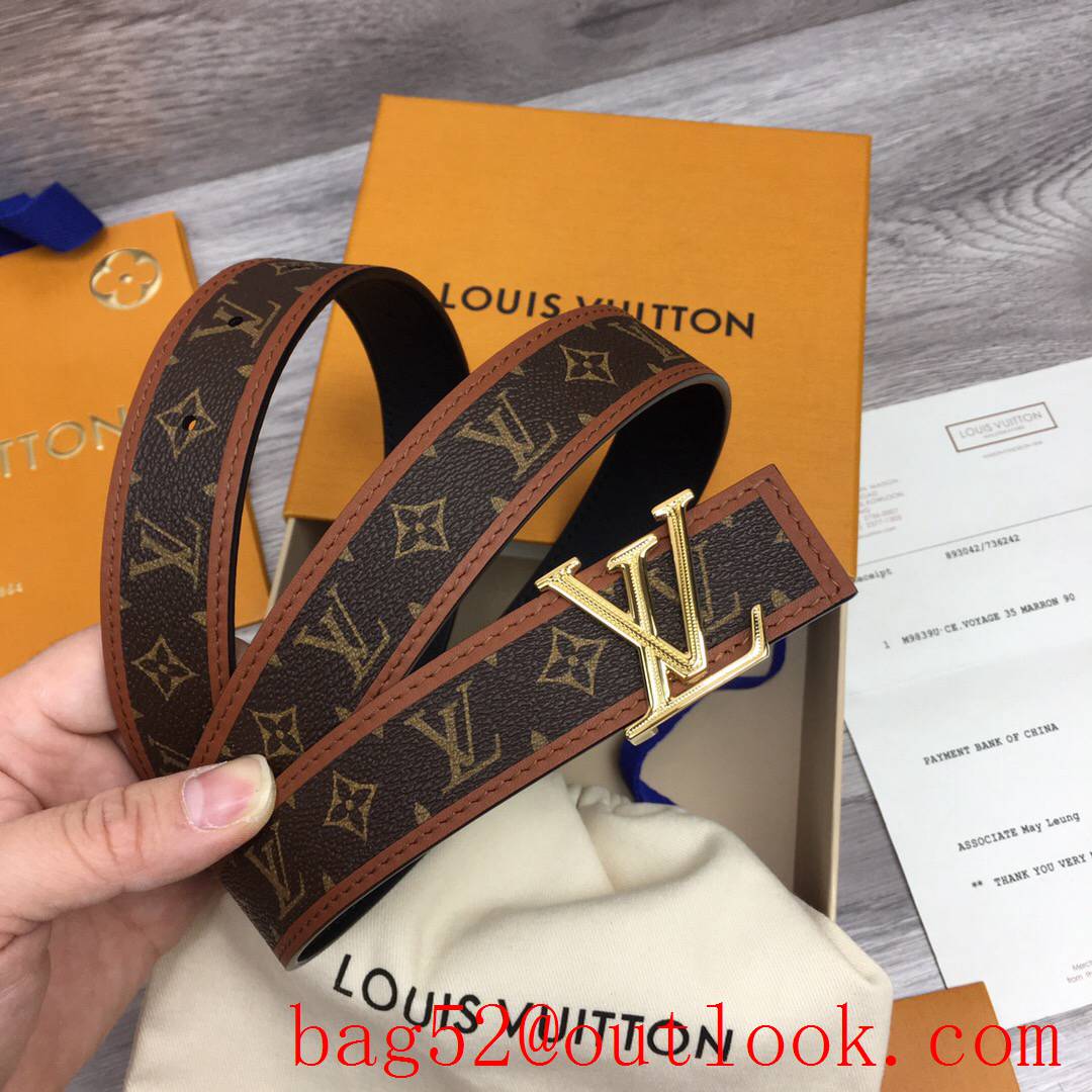 lv Louis Vuitton 30mm chain monogram reversible belt M0386W