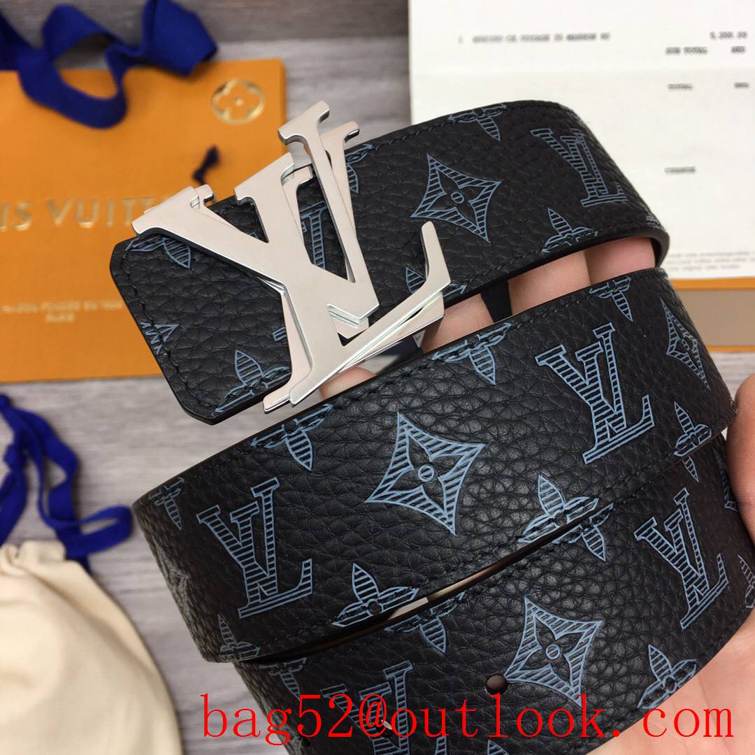 lv Louis Vuitton 40mm black togo monogram leather shake buckle reversible belt 2 colors