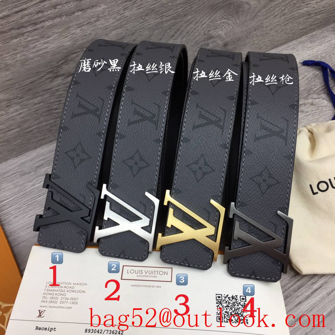 lv Louis Vuitton 40mm monogram leather initiales buckle belt 4 colors