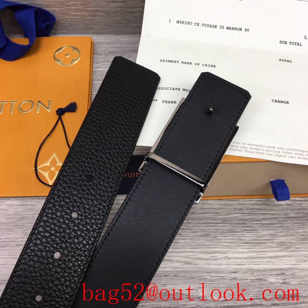 lv Louis Vuitton 40mm black togo leather sqare initiales buckle belt 3 colors