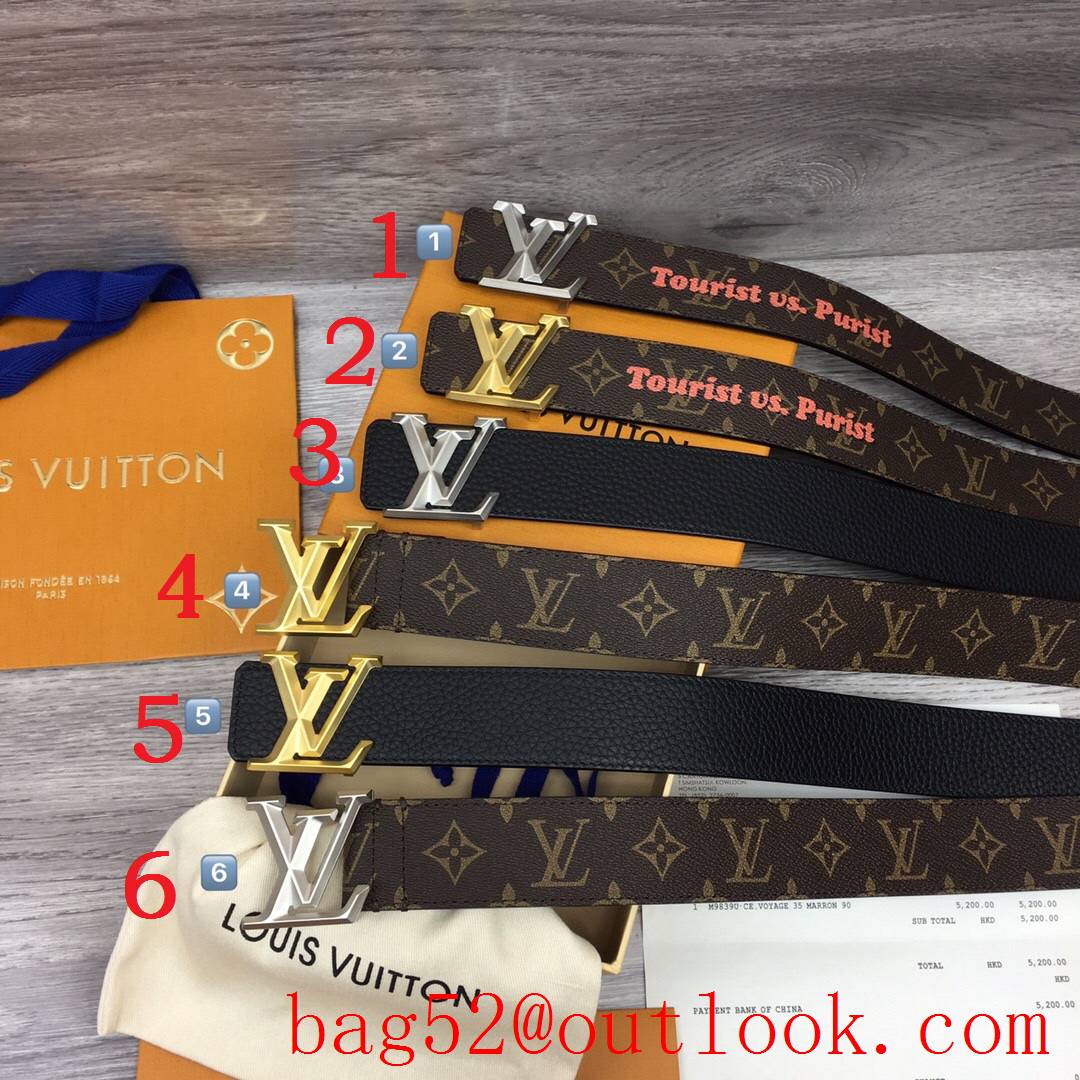 lv Louis Vuitton 40mm new leather belt M0422U 6 colors