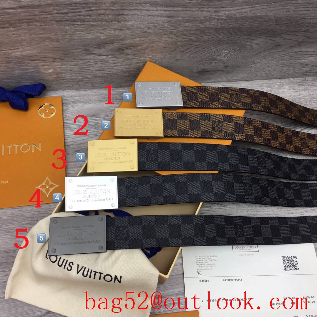 lv Louis Vuitton 40mm damier v frame buckle belt 5 colors