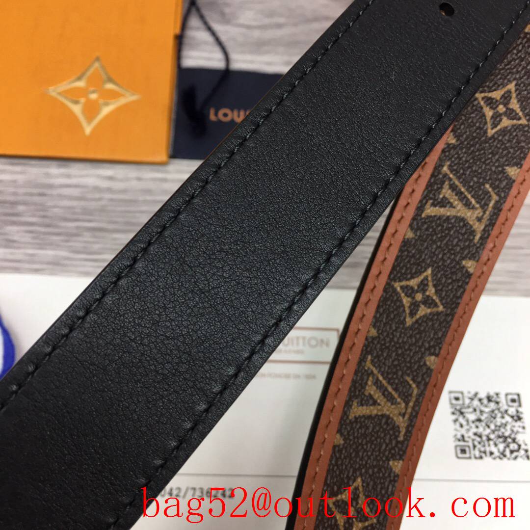 lv Louis Vuitton 30mm chain monogram reversible circle buckle belt M0386W