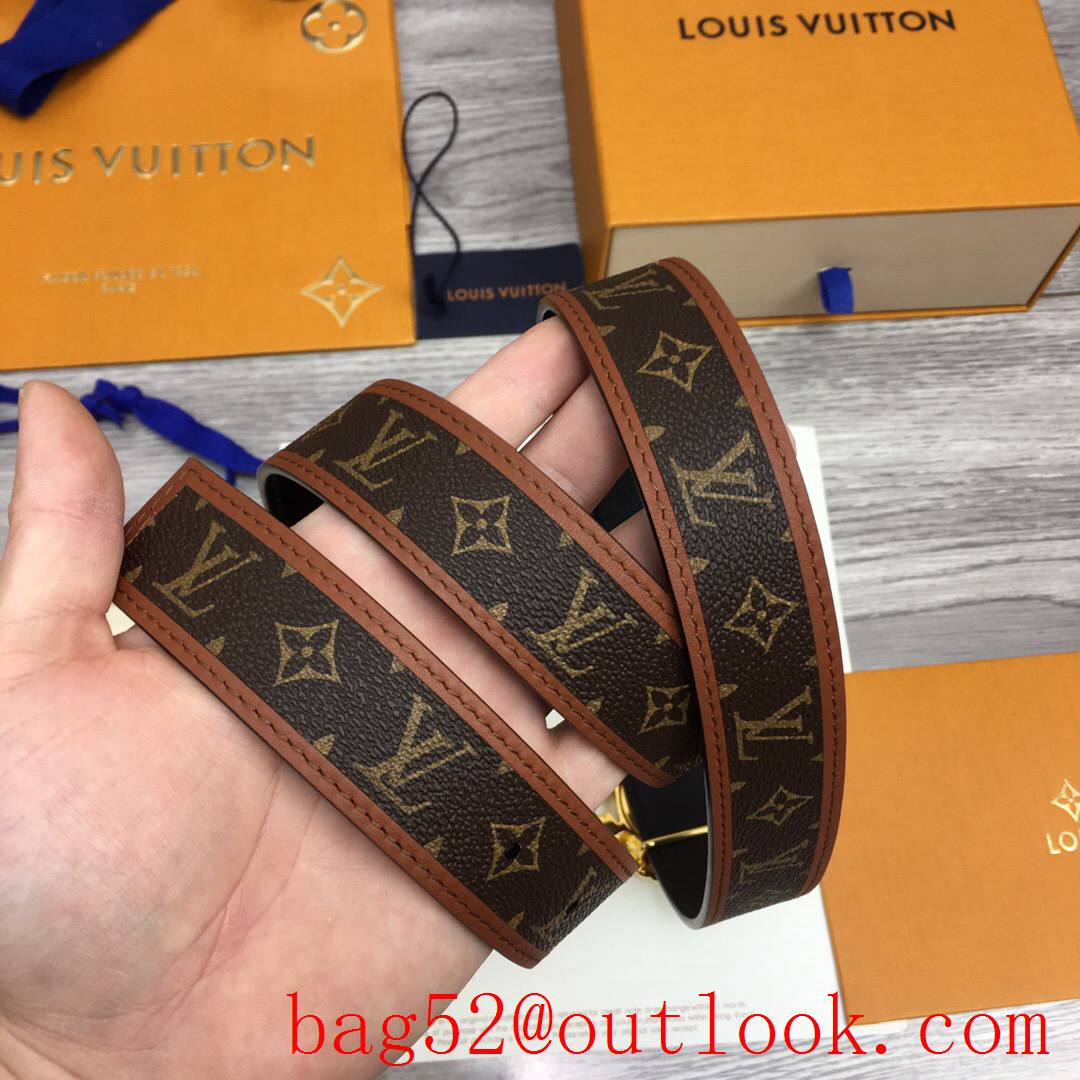 lv Louis Vuitton 30mm chain monogram reversible circle buckle belt M0386W