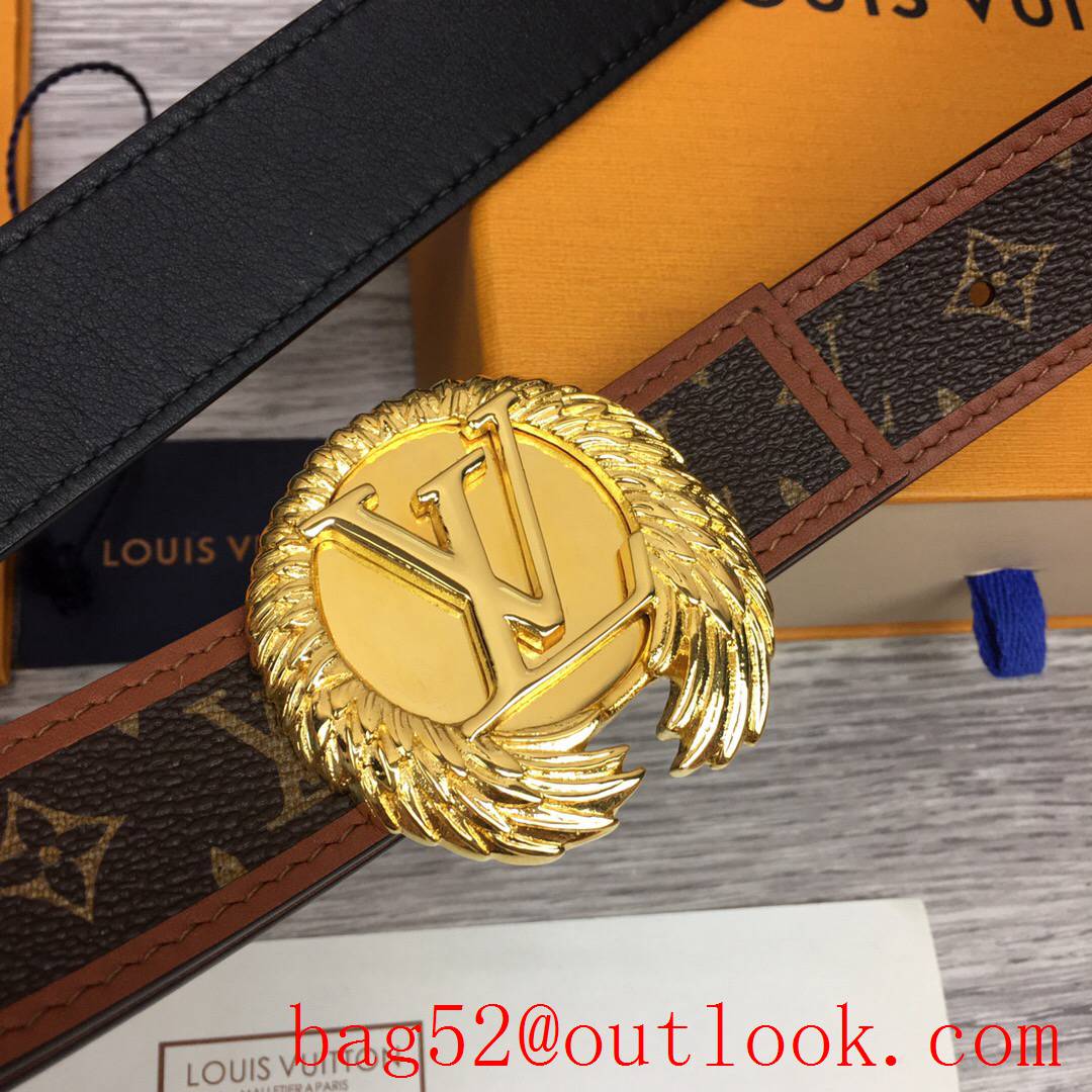 lv Louis Vuitton 30mm chain monogram reversible circle buckle belt M0386W