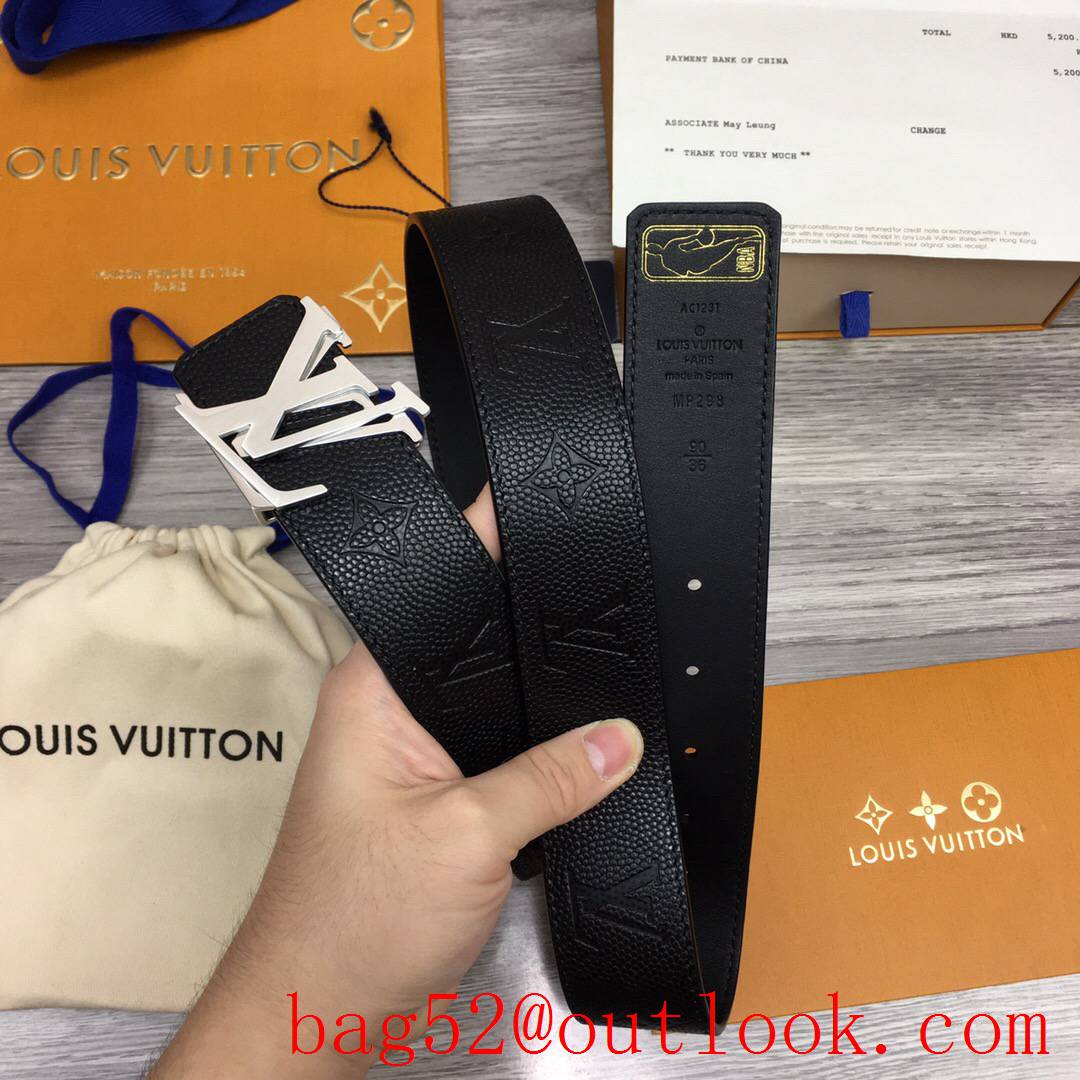 lv Louis Vuitton 40mm NBA leather shake buckle belt 4 colors