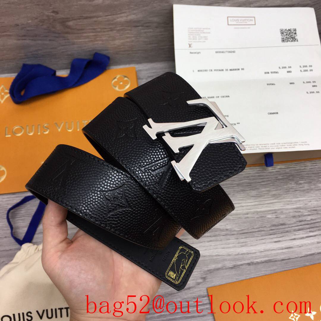 lv Louis Vuitton 40mm NBA leather shake buckle belt 4 colors