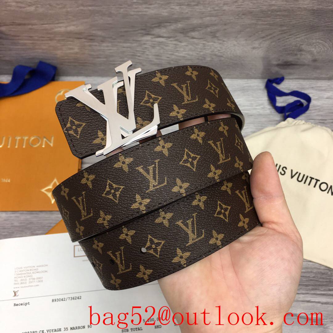 lv Louis Vuitton 40mm NBA leather shake buckle belt 4 colors