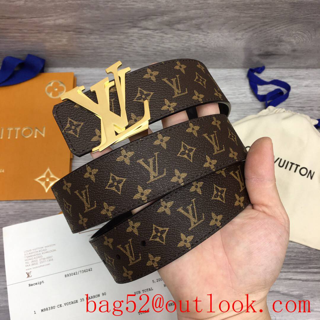 lv Louis Vuitton 40mm NBA leather shake buckle belt 4 colors