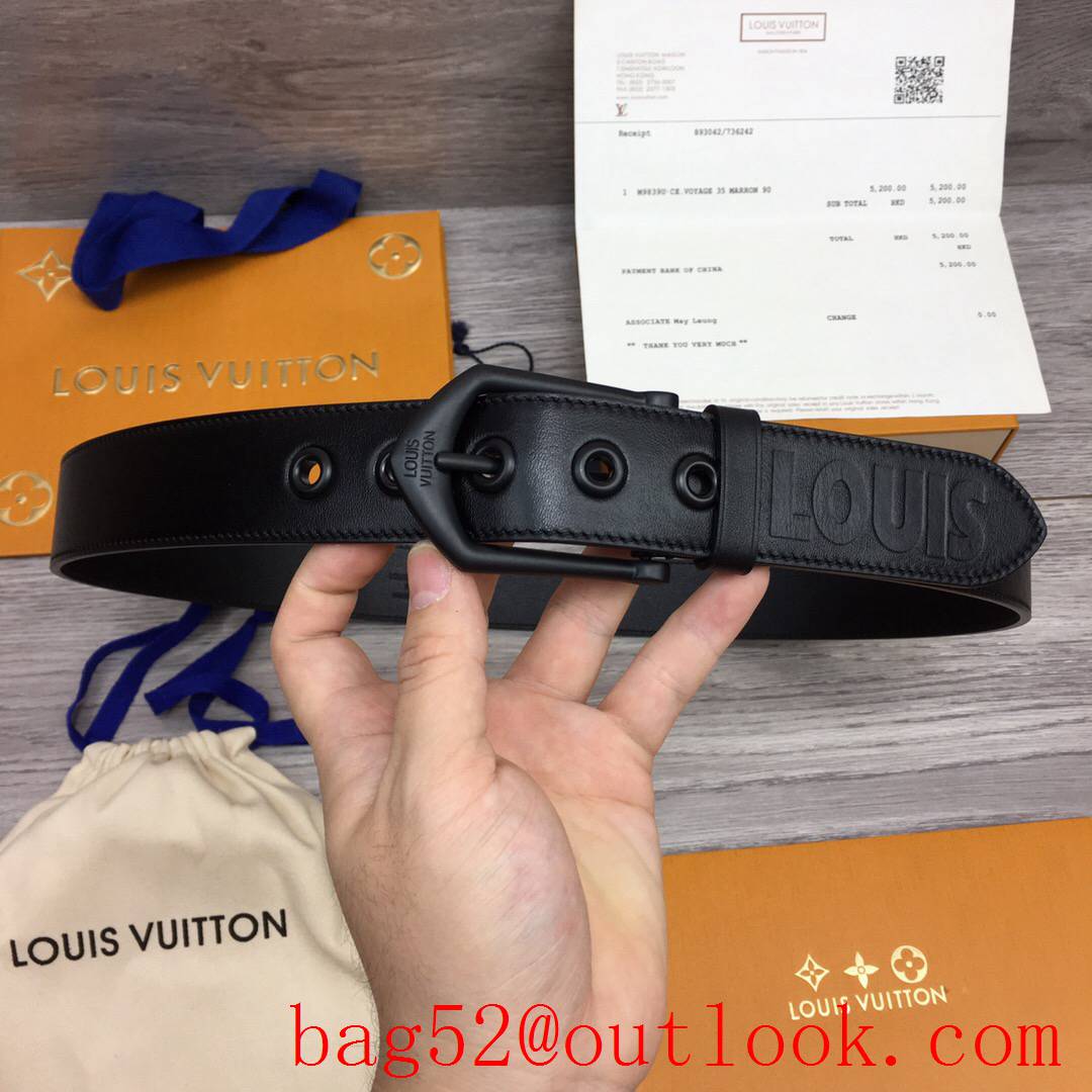 lv Louis Vuitton 35mm smooth leather pin buckle belt 3 colors