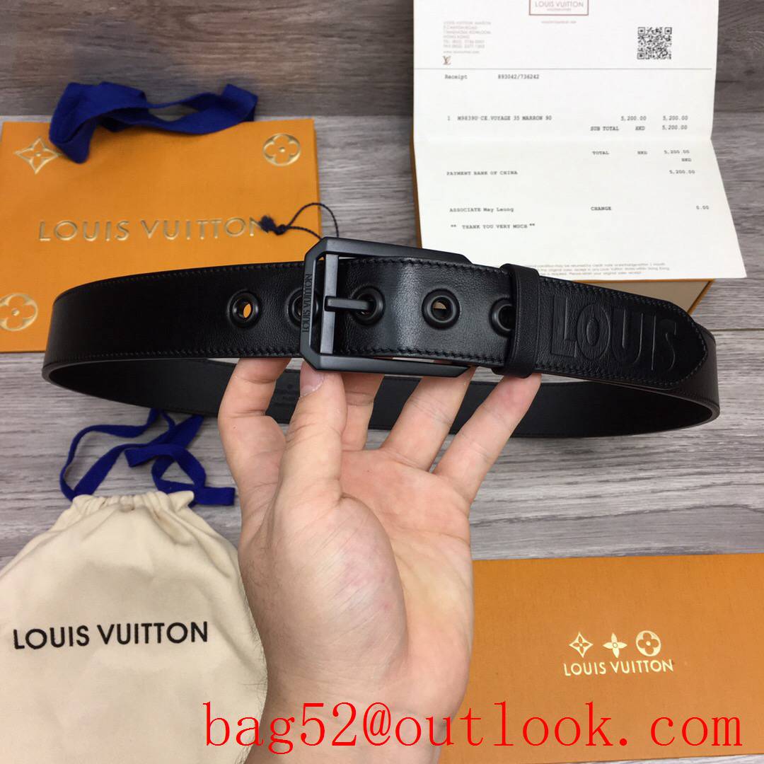 lv Louis Vuitton 35mm smooth leather pin buckle belt 3 colors