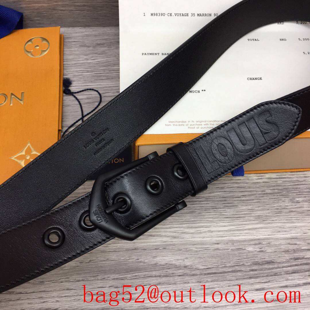 lv Louis Vuitton 35mm smooth leather pin buckle belt 3 colors