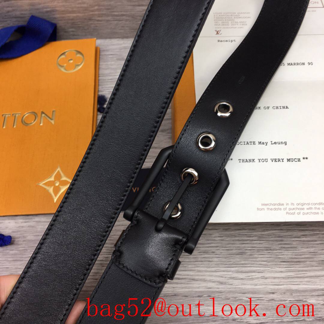 lv Louis Vuitton 35mm smooth leather pin buckle belt 3 colors