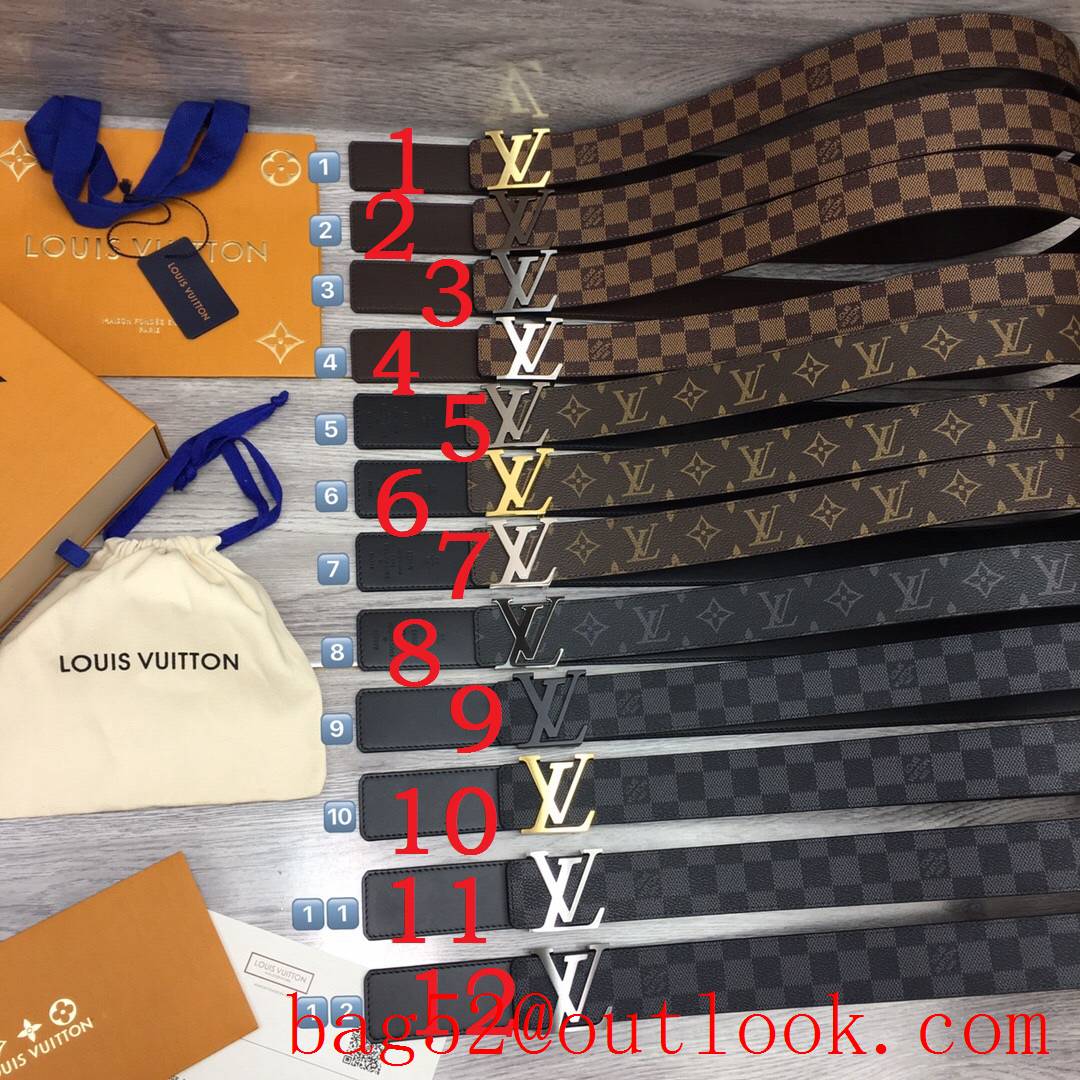 lv Louis Vuitton 40mm classic initiales buckle belt 12 colors