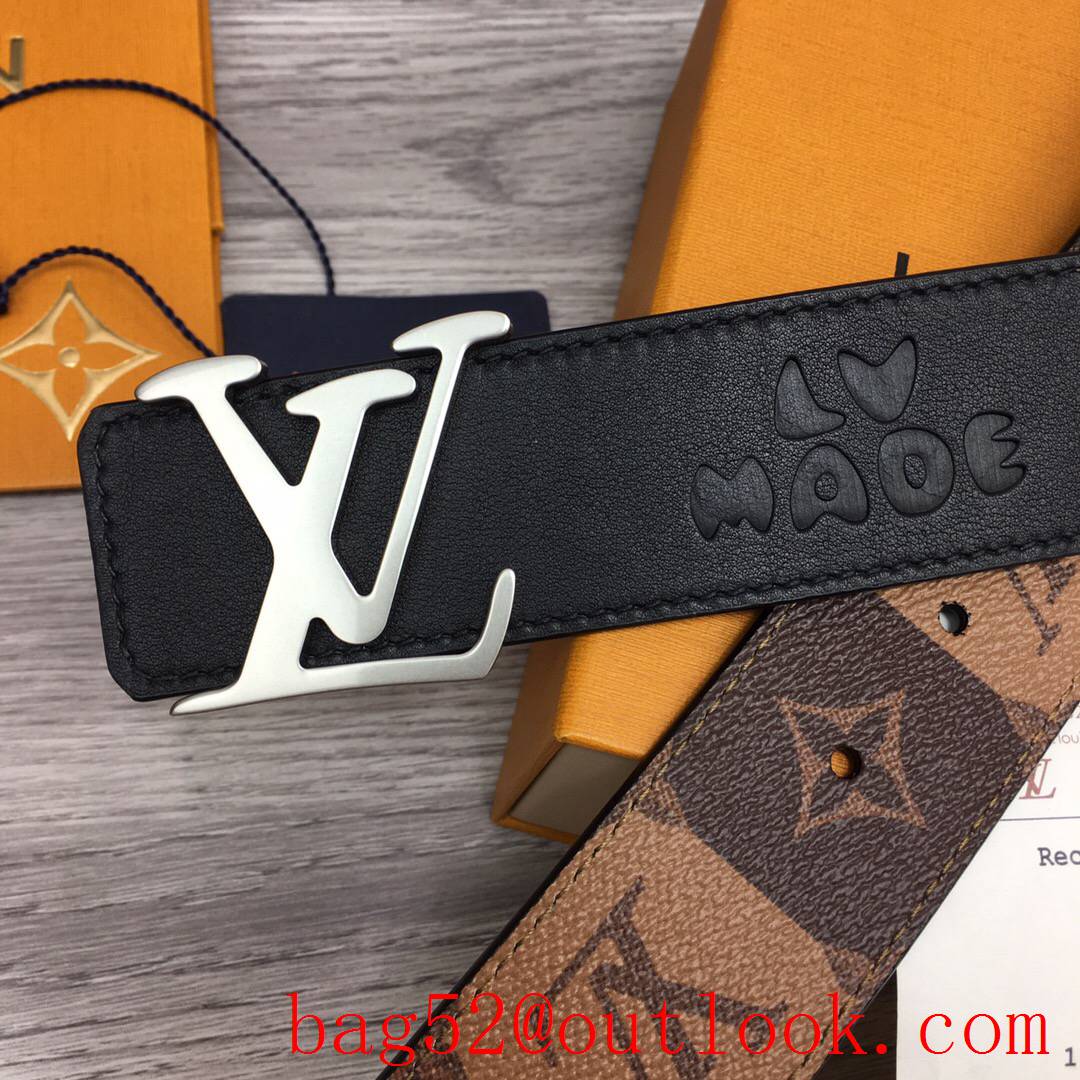 lv Louis Vuitton 40mm damier v monogram initiales buckle belt 2 colors