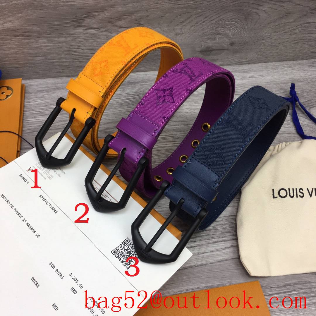 lv Louis Vuitton 35mm cowboy leather pin buckle belt 3 colors