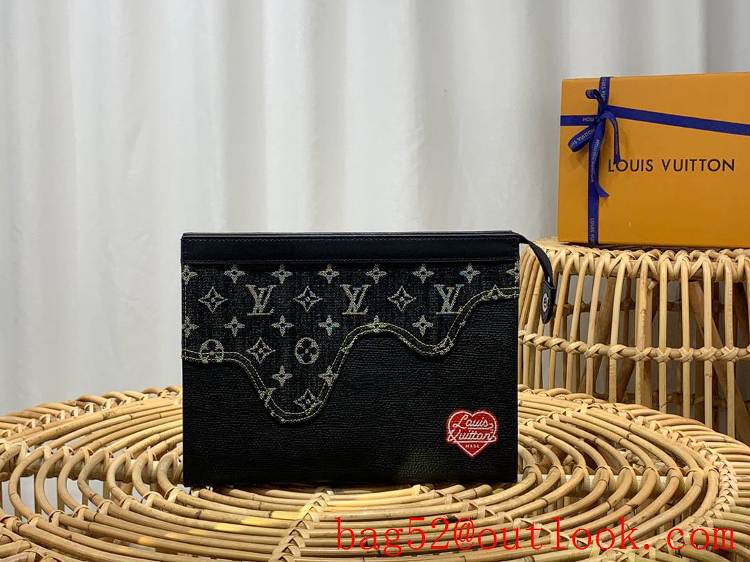 Louis Vuitton LV Men Pochette Voyage Medium Clutch Bag Handbag M45961 Black