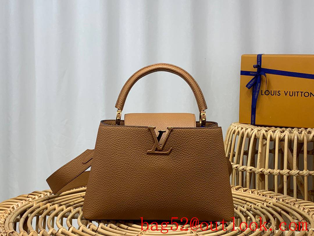 Louis Vuitton LV Capucines Medium Bag Handbag with Taurillon Leather M59227 Tan