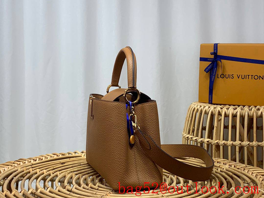 Louis Vuitton LV Capucines Medium Bag Handbag with Taurillon Leather M59227 Tan