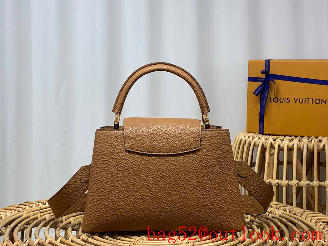 Louis Vuitton LV Capucines Medium Bag Handbag with Taurillon Leather M59227 Tan