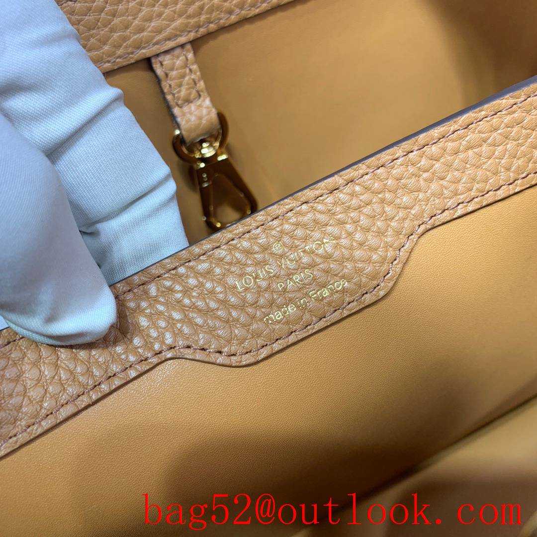 Louis Vuitton LV Capucines Medium Bag Handbag with Taurillon Leather M59227 Tan