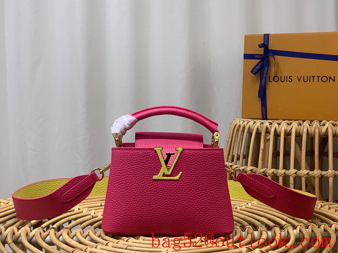 Louis Vuitton LV Capucines Mini Bag Handbag with Taurillon Leather M59440 Rose Pink