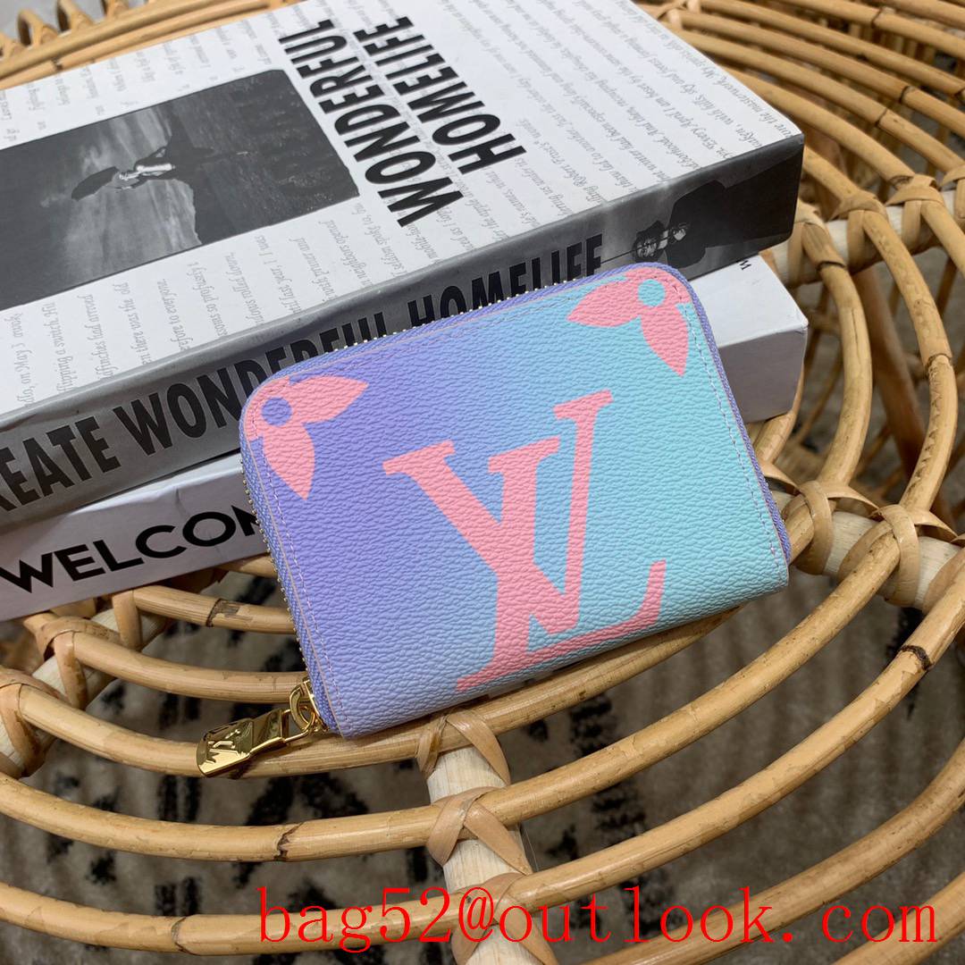 Louis Vuitton LV Monogram Zippy Short Wallet Coin Purse M81388 in Gradient Color