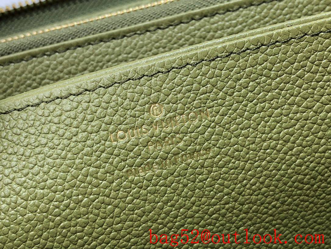 Louis Vuitton LV Monogram Empreinte Leather Zippy Wallet Purse M81279 Green