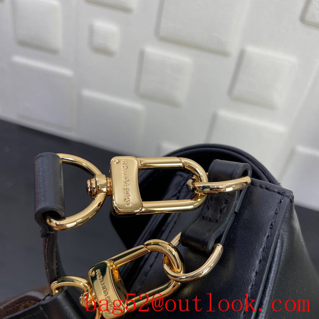Louis Vuitton LV Swing Calfskin Leather Shoulder Bag with Monogram Strap M20393 Black