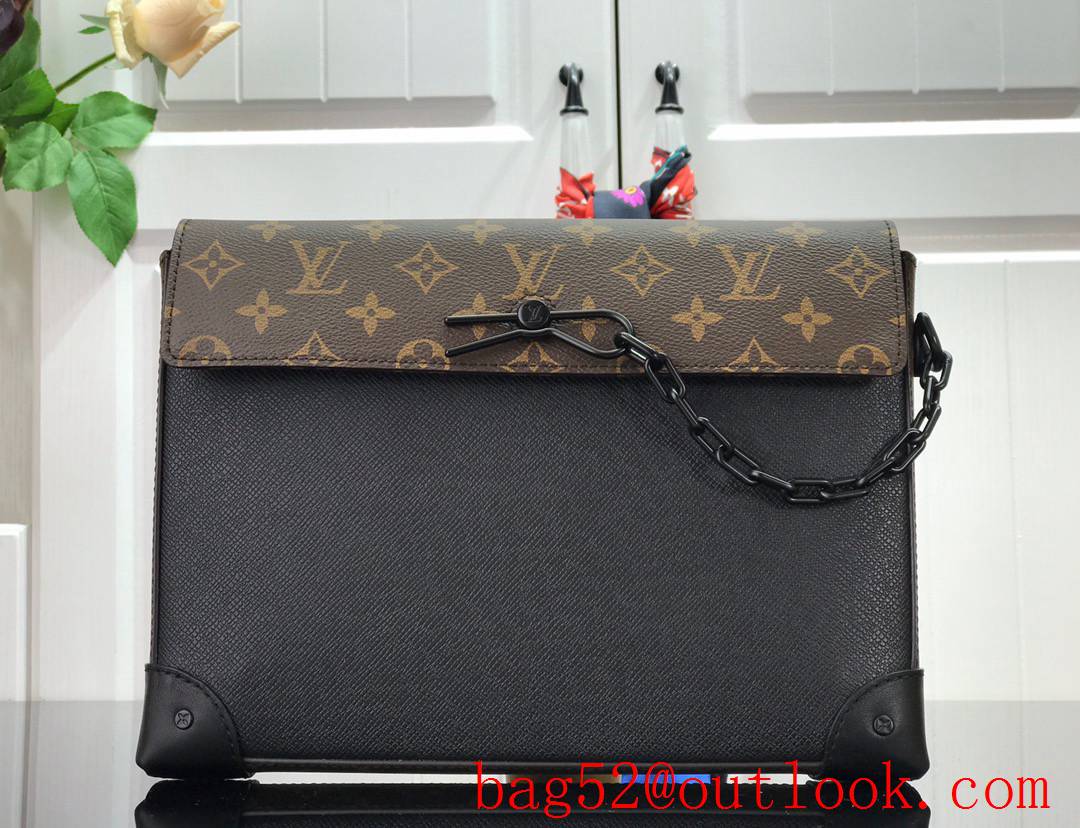 Louis Vuitton LV Monogram Men Pochette Voyage Steamer Bag Handbag M30583 Black