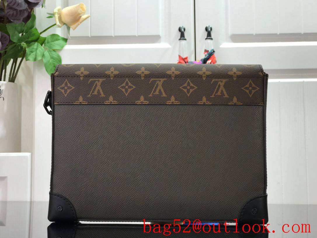 Louis Vuitton LV Monogram Men Pochette Voyage Steamer Bag Handbag M30583 Dark Green