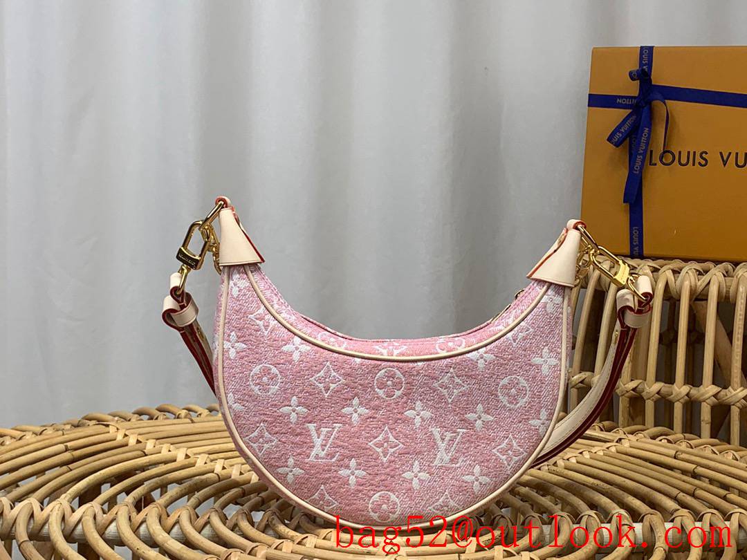 Louis Vuitton LV Monogram Loop Shoulder Bag with Pink Denim M81166