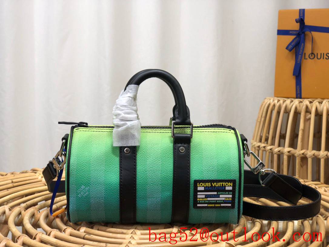 Louis Vuitton LV Men Keepall XS Bag Handbag with Damier Stripes Canvas M59949 Green