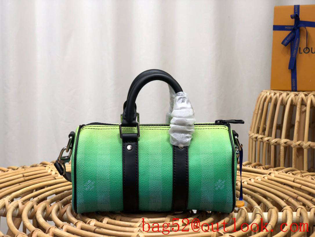 Louis Vuitton LV Men Keepall XS Bag Handbag with Damier Stripes Canvas M59949 Green