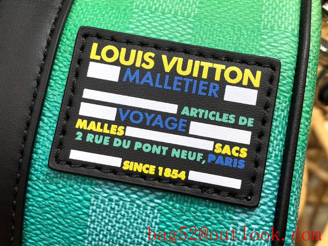 Louis Vuitton LV Men Keepall XS Bag Handbag with Damier Stripes Canvas M59949 Green