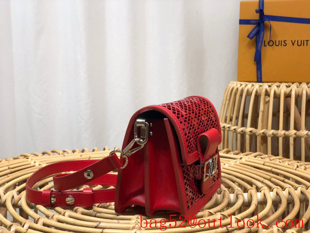 Louis Vuitton LV Dauphine Mini Monogram Lace Shoulder Bag Handbag M20359 Red